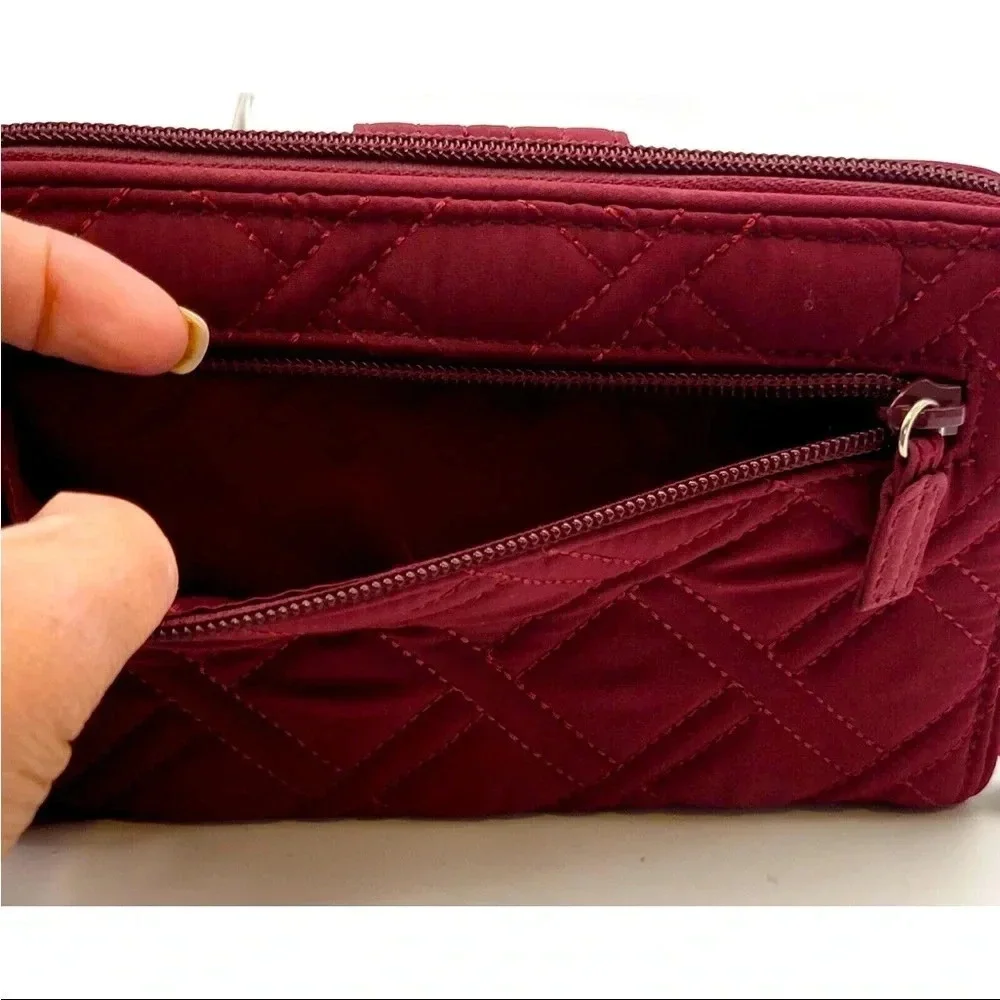 Vera Bradley Women's Red Quilted Zip-Around Wallet RFID Blocking